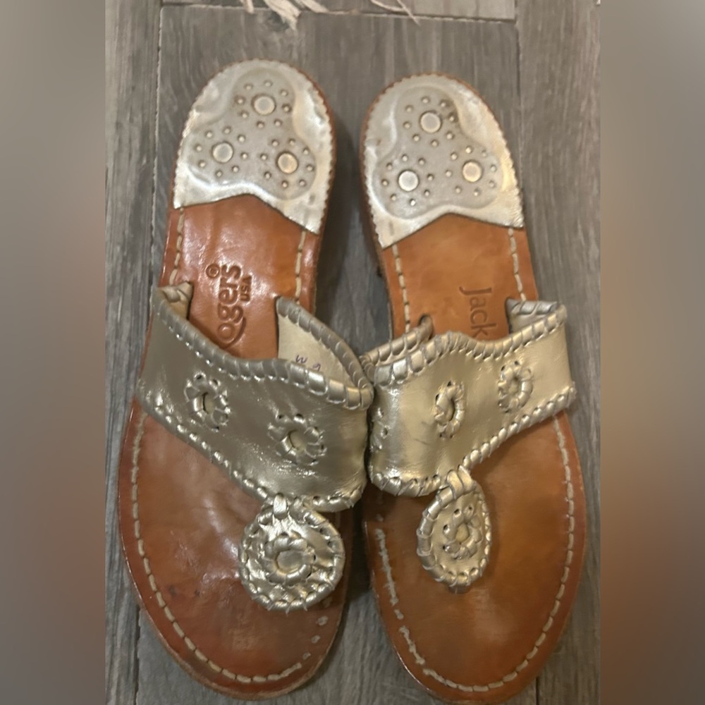 Jack Rogers Gold Sandals size 6